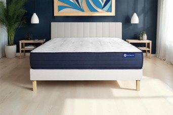Ensemble Matelas Sommier 160x200 cm - Sommier Blanc (en kit) - Actiflex Life
