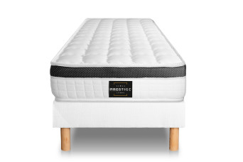 Ensemble Matelas Sommier 90x190 cm - Sommier Blanc (en kit) - Supérieur