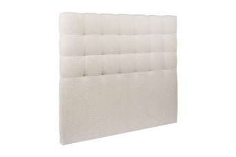 Tête de lit 140 cm Capitonnée - Tissu Bouclette Beige Clair