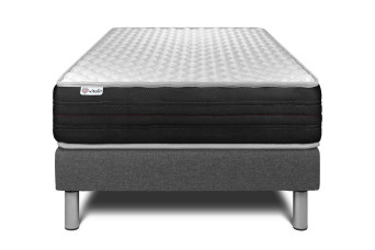 Ensemble Matelas Sommier 120x190 cm - Sommier Gris (en kit) - Vitalmemo One