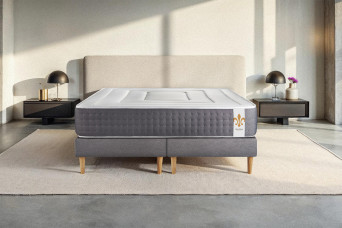 Ensemble Matelas Sommier 160x200 cm - 2 Sommiers Gris - Vingt-Six