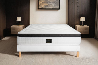 Ensemble Matelas Sommier 160x200 cm - Sommier Blanc (en kit) - Privilège