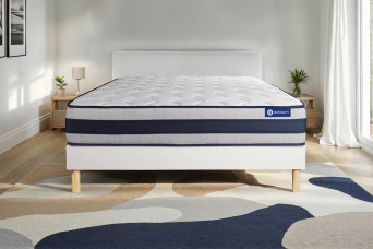 Ensemble Matelas Sommier 120x190 cm - Sommier Blanc (en kit) - Actilatex Ergo