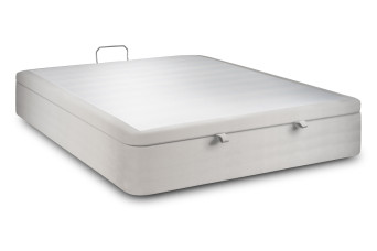 Sommier Coffre 140x190 cm - Velours - Gris clair