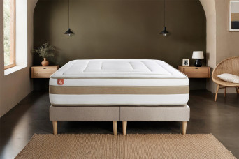 Ensemble Matelas Sommier 200x200 cm - 2 Sommiers Beige - Le Raffiné
