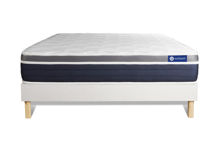 Ensemble Matelas Sommier 140x200 cm - Sommier Blanc (en kit) - Actiflex Confort