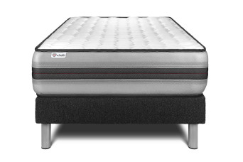 Ensemble Matelas Sommier 120x190 cm - Sommier Noir (en kit) - Vitalpower Recover