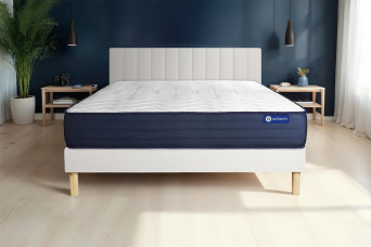 Ensemble Matelas Sommier 180x220 cm - Sommier Blanc (en kit) - Actimemo Life
