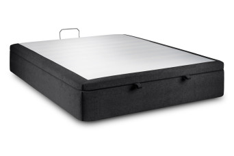 Sommier Coffre 140x190 cm - Toile nattée  - Noir