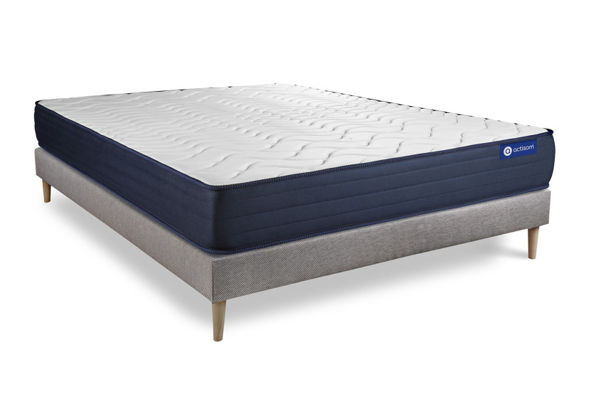 Ensemble Matelas Sommier 180x200 cm - Sommier Gris (en kit) - Actiflex Life