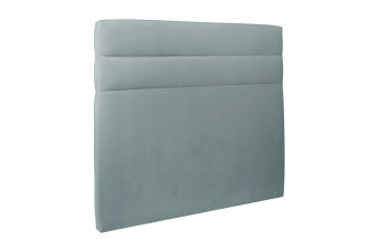 Tête de lit 140 cm Lignes - Tissu Velours Gris Bleute