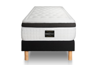 Ensemble Matelas Sommier 120x200 cm - Sommier Noir (déjà monté) - Privilège