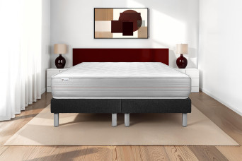 Ensemble Matelas Sommier 160x200 cm - 2 Sommiers Noir - Vitalmemo