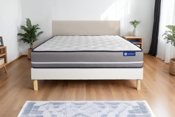 Ensemble Matelas Sommier 160x190 cm - Sommier Blanc (en kit) - Actiflex Pur