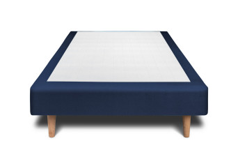 Sommier Tapissier 100x200 cm - H29 cm - Velours - Bleu océan