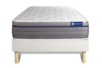 Ensemble Matelas Sommier 80x200 cm - Sommier Blanc (en kit) - Actiflex Zen