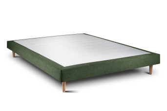 Sommier Tapissier 150x190 cm - H29 cm - Toile nattée - Vert kaki