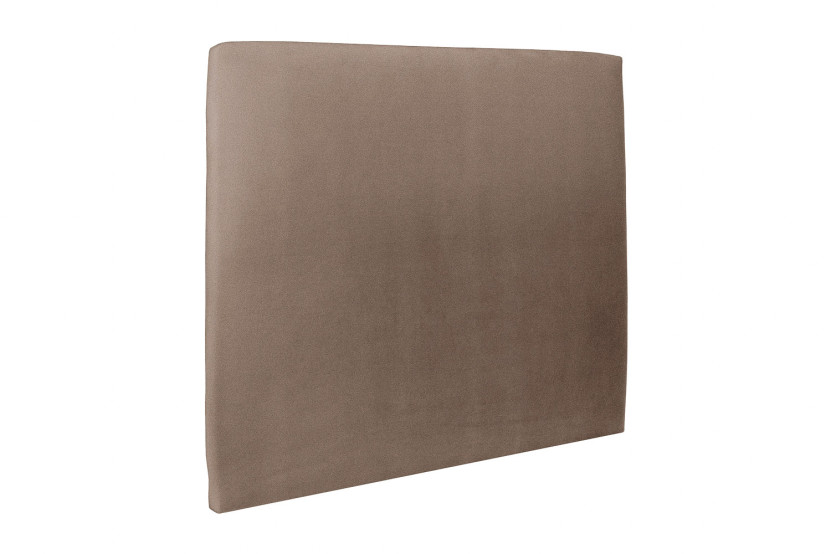 Lit coffre 180x200 cm avec Tête de lit tapissée - Tissu Velours Taupe