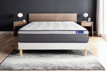 Ensemble Matelas Sommier 120x200 cm - Sommier Blanc (en kit) - Actiflex Plus
