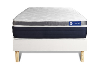 Ensemble Matelas Sommier 80x200 cm - Sommier Blanc (en kit) - Actiflex Confort
