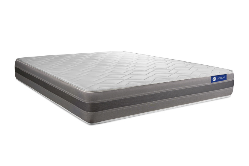 Pack lit complet 140x190 cm - Matelas + Sommier Blanc (en kit) + 2 oreillers + Couette - Actilatex Relax