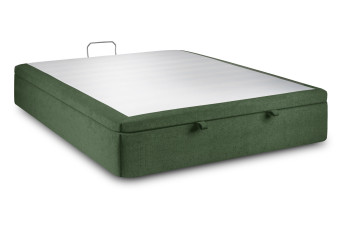 Sommier Coffre 140x190 cm - Toile nattée  - Vert kaki