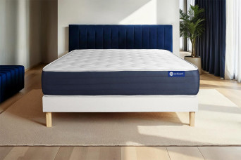 Ensemble Matelas Sommier 120x190 cm - Sommier Blanc (en kit) - Actiflex Sleep