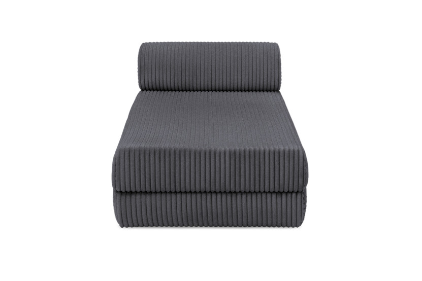 Canapé d'angle 6 places - 2 modules convertibles : Canapé 3 places + Méridienne - Velours côtelé XL Gris