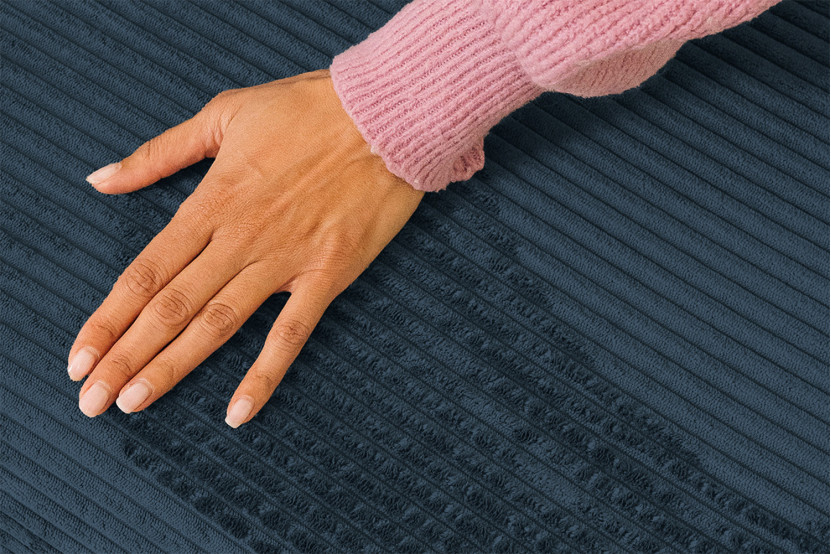 Canapé 5 places - 2 modules convertibles : Canapé 3 places + Canapé 2 places - Velours côtelé Bleu