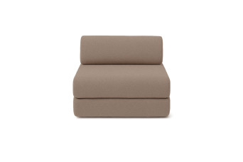 Fauteuil convertible et modulable - Tissu lisse Marron
