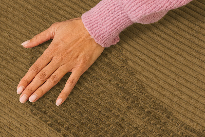 Canapé d'angle 5 places - 2 modules convertibles : Canapé 2 places + Méridienne - Velours côtelé Jaune