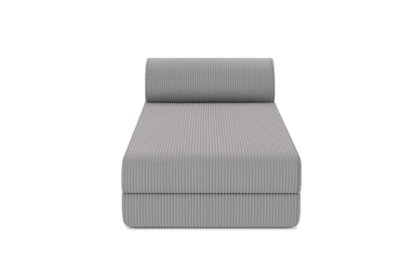 Canapé d'angle 6 places - 2 modules convertibles : Canapé 3 places + Méridienne - Velours côtelé Gris clair