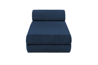 Méridienne convertible et modulable - Velours côtelé XL Bleu