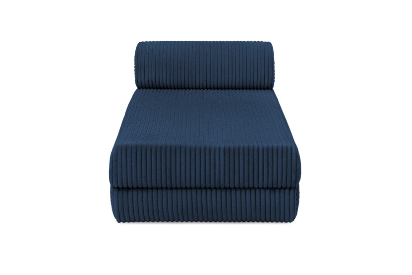 Canapé d'angle 6 places - 2 modules convertibles : Canapé 3 places + Méridienne - Velours côtelé XL Bleu