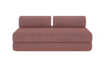 Canapé 3 places convertible et modulable - Velours côtelé Rose