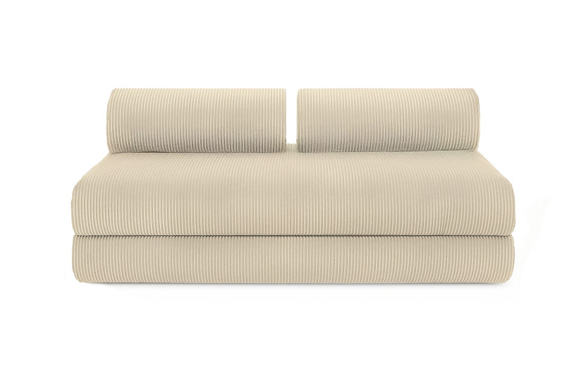 Canapé 4 places - 2 modules convertibles : Canapé 3 places + Fauteuil - Velours côtelé Beige