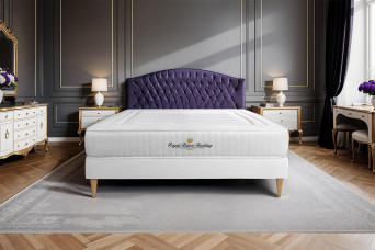 Ensemble Matelas Sommier 140x200 cm - Sommier Blanc (déjà monté) - Nottingham