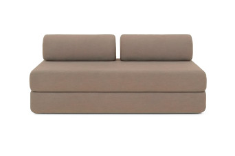 Canapé 3 places convertible et modulable - Tissu lisse Marron