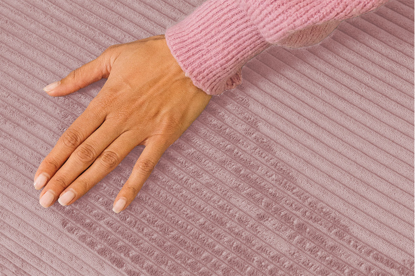 Pouf convertible et modulable - Velours côtelé Rose pâle