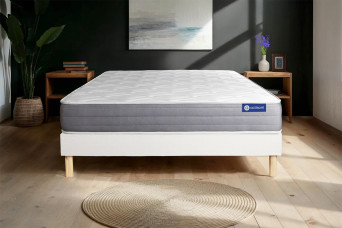 Ensemble Matelas Sommier 120x190 cm - Sommier Blanc (en kit) - Actilatex Dream