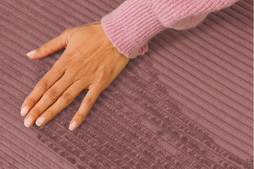 Pouf convertible et modulable - Velours côtelé Rose