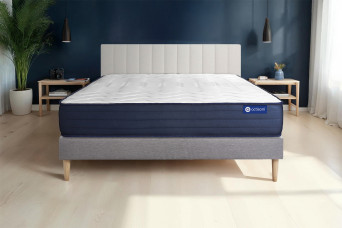 Ensemble Matelas Sommier 140x200 cm - Sommier Gris (en kit) - Actimemo Life