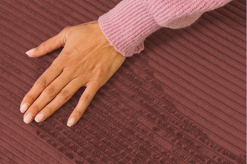 Canapé 3 places convertible et modulable - Velours côtelé Rouge