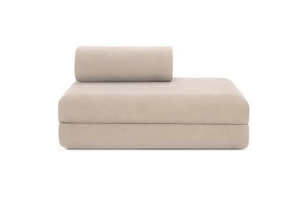 Canapé 2 places convertible et modulable - Tissu lisse Beige