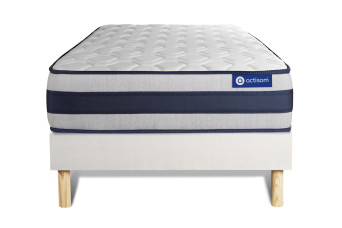Ensemble Matelas Sommier 80x190 cm - Sommier Blanc (en kit) - Actiflex Ergo