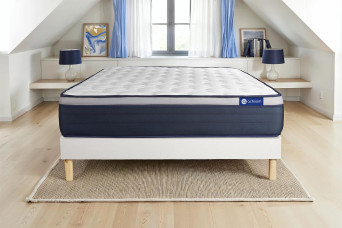 Ensemble Matelas Sommier 140x200 cm - Sommier Blanc (en kit) - Actilatex Max