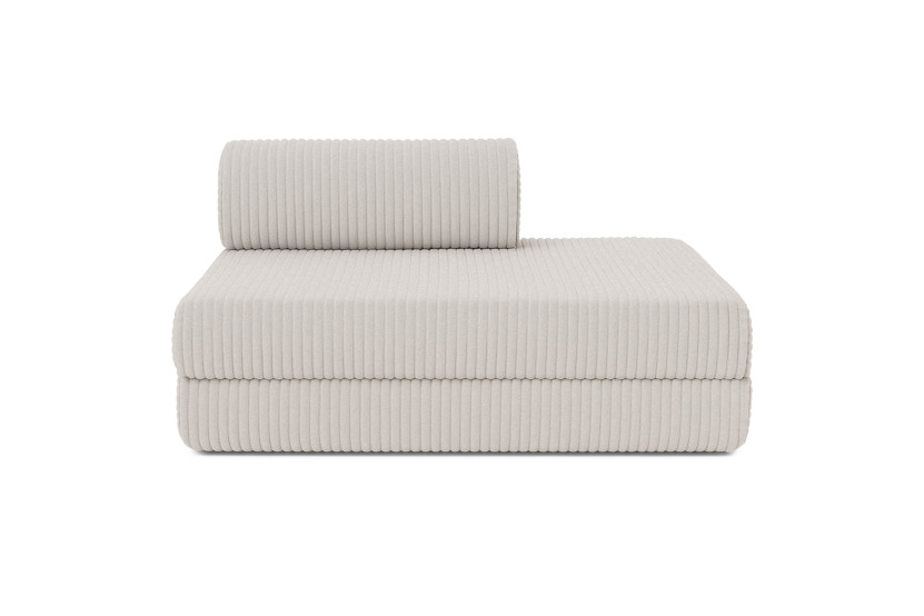 Canapé d'angle 5 places - 2 modules convertibles : Canapé 2 places + Méridienne - Velours côtelé XL Blanc