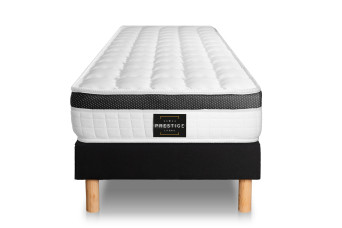 Ensemble Matelas Sommier 120x190 cm - Sommier Noir (en kit) - Supérieur