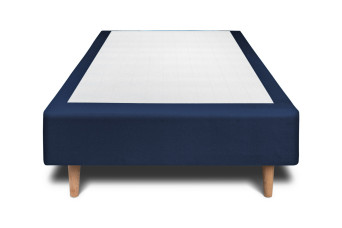 Sommier Tapissier 100x200 cm - H35 cm - Velours - Bleu océan
