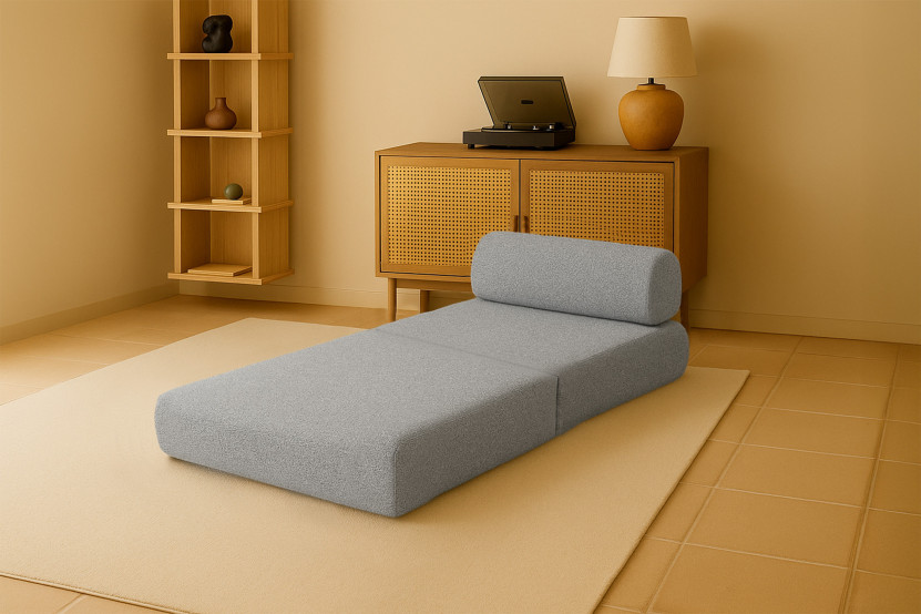 Fauteuil convertible et modulable - Tissu tweed Gris